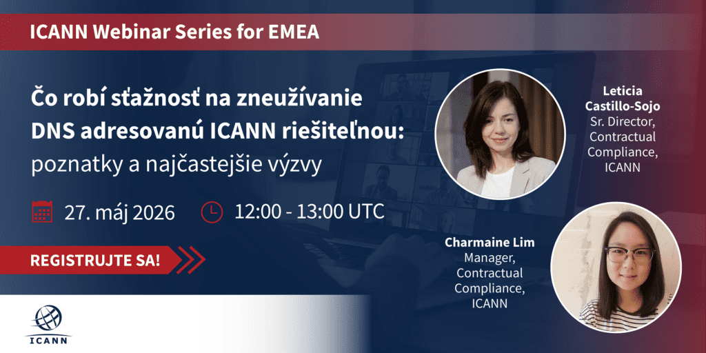 Plagát k webináru od spoločnosti ICANN