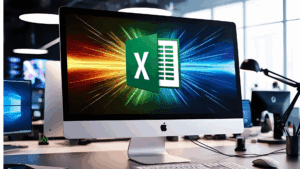 Logo excel na obrazovke počítača