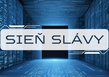 Banner s nápisom Sieň slávy vo virtuálnom prostredí vytvorenom z čísiel