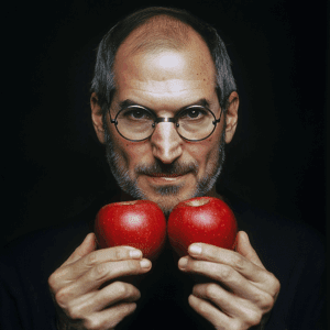 Portrét - umelecké stvárnenie podoby Steva Jobsa, spoluzakladateľa spoločnosti Apple.